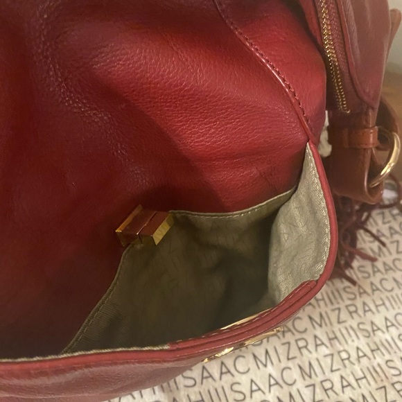 Isaac Mizrahi Deep Red Leather Bag - Picture 4 of 15